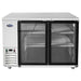 Atosa SBB48GRAUS 48-inch shallow depth stainless steel back bar cooler with two glass swing doors, front view
