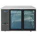 Atosa SBB48GRAUS 48-inch shallow depth black back bar cooler with two glass swing doors, front view