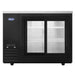 Atosa SBB48GRAUS 48-inch shallow depth black back bar cooler with two glass sliding doors, front view