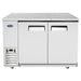 Atosa SBB48GRAUS 48-inch shallow depth stainless steel back bar cooler with two solid swing doors, front view