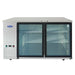 Atosa SBB59GRAUS 59-inch shallow depth stainless steel back bar cooler with two glass swing doors, front view