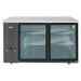 Atosa SBB59GRAUS 59-inch shallow depth black back bar cooler with two glass swing doors, front view