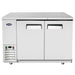 Atosa SBB59GRAUS 59-inch shallow depth stainless steel back bar cooler with two solid swing doors, front view