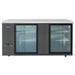 Atosa SBB69GRAUS 69-inch shallow depth black back bar cooler with two glass swing doors, front view