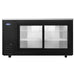 Atosa SBB69GRAUS 69-inch shallow depth black back bar cooler with two glass sliding doors, front view