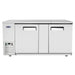 Atosa SBB69GRAUS 69-inch shallow depth stainless steel back bar cooler with two solid swing doors, front view