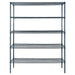 Atosa slate gray epoxy coated wire shelving kit, 86-inch high unit with 5 adjustable shelves