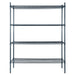 Atosa slate gray epoxy coated wire shelving kit, 74-inch high unit with 4 adjustable shelves