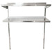 Atosa stainless steel double overshelf for 36-inch MSF series sandwich prep tables, front view