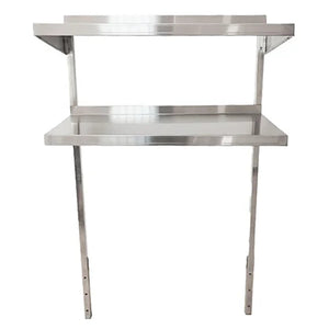 Atosa stainless steel double overshelf for 27-inch MSF series sandwich prep tables, front view