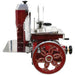 Berkel 330M-STD manual flywheel slicer in red, front view showing the ornate flywheel and 13-inch blade