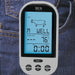 Bios 132HC wireless meat and poultry thermometer receiver, close-up of the backlit display set to beef, medium well