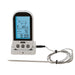Bios 132HC wireless pre-programmed meat and poultry thermometer, silver base unit with backlit display and cabled probe