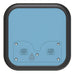 Bios DT137 commercial dishwasher thermometer, rear view of the blue back panel with sensor plates and warning label