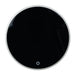 Bios FS711 rotary kitchen timer with display switched off, glossy black round face and knurled silver edge, top view