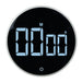 Bios FS711 rotary kitchen timer with round black face and white backlit digital minute and second display, top view