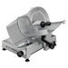 Bizerba GSE-12 manual aluminum meat slicer with 12-inch blade, blade guard, and product carriage, angled view