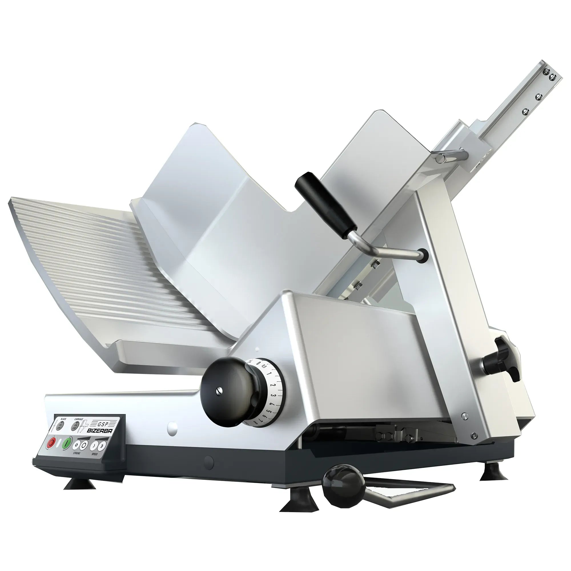 Bizerba GSP HDI-90-SBR Semi-Automatic Aluminum Meat Slicer - 13” Blade, 1/2 HP, Belt Drive-Phoenix Food Equipment