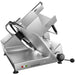 Bizerba GSP V 2-150 manual aluminum meat slicer, angled front view of the 13-inch blade and carriage arm