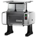 Bizerba ICP meat tenderizer and strip cutter in stainless steel and black with top feed tray, front view