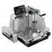 Bizerba VSP F automatic aluminum meat slicer with touchscreen control panel and stacking carriage, angled side view