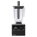 Blendtec Chef Blender with variable speed, black base with clear 96 oz jar, lid, and tamper inserted, front view