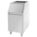 Brema BIN110 22-inch stainless steel ice storage bin for modular ice machines with slanted front door, angled view
