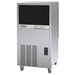 Brema CB249A-HC-AWS under counter cube ice machine in stainless steel with black top panel and front louvres, angled