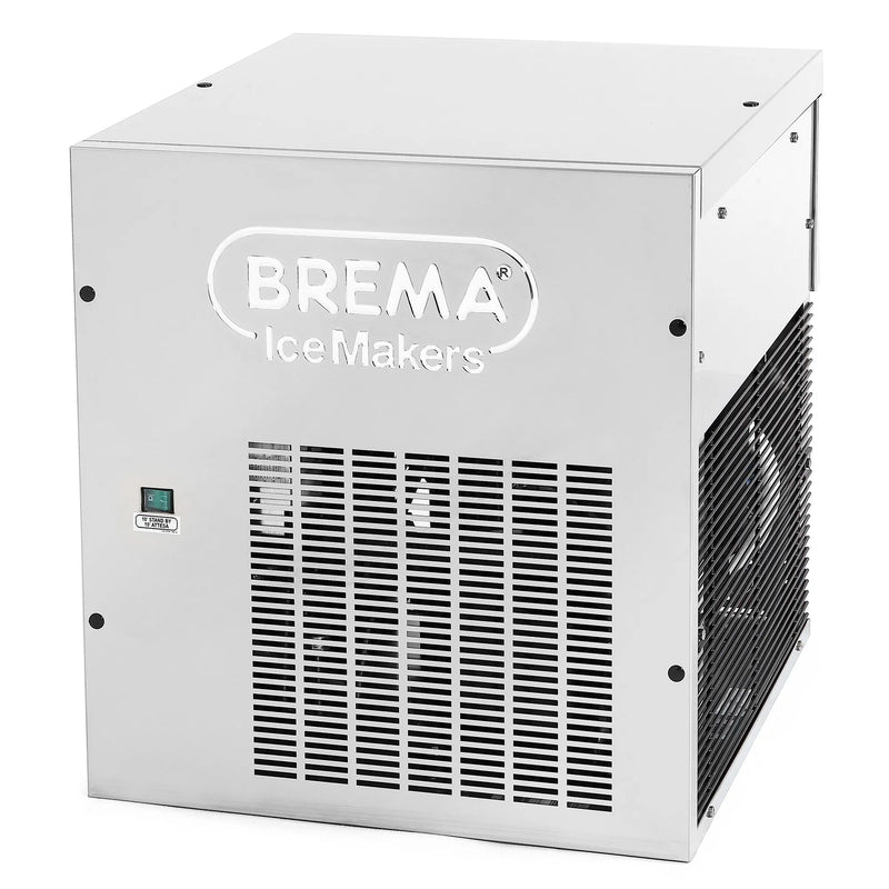 Brema G160A-HC modular flake ice machine head in stainless steel with embossed Brema logo and front vent grille