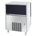 Brema GB1504A-HC under counter flake ice machine, stainless steel cabinet with dark upper panel, angled front view