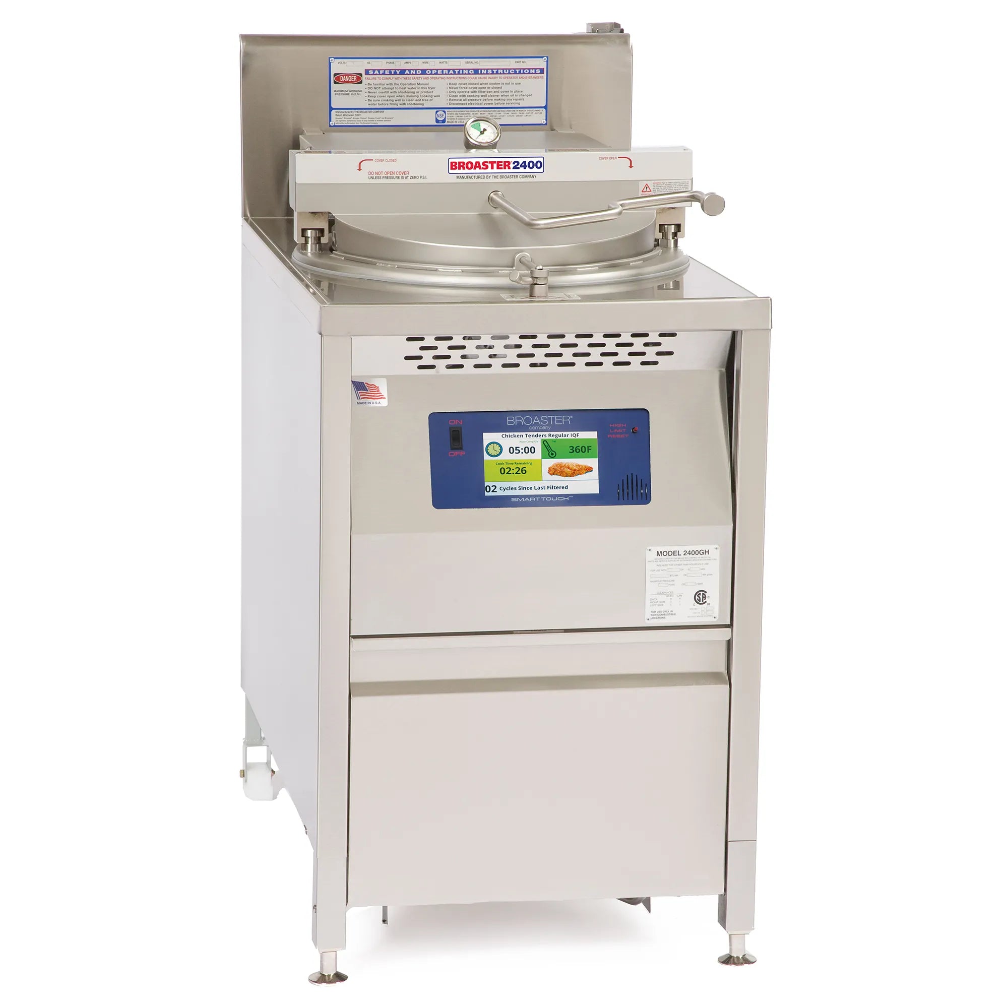 Broaster 2400 Series Natural Gas/Propane 63LB Pressure Fryer-Phoenix Food Equipment