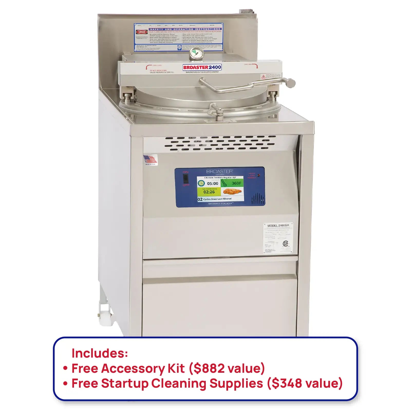 Broaster 2400E Electric Pressure Fryer - 208-240V, 63LBS Capacity-Phoenix Food Equipment