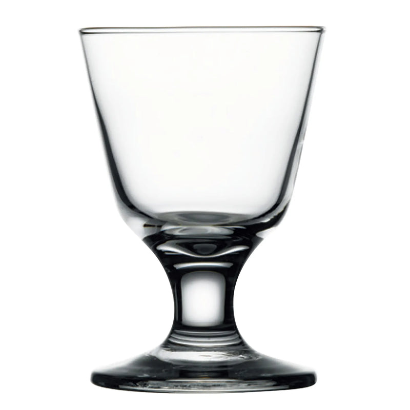Browne CAPRI clear footed glass with wide flared bowl and short heavy stem, pack of 12, first size option