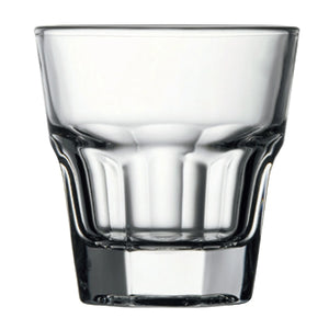 Browne CASABLANCA clear glass rocks glass with paneled lower body and heavy base, pack of 12, first size option