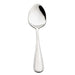 Browne CELINE stainless steel flatware set of 12, large oval spoon option with beaded rim handle, front view
