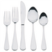 Browne CELINE stainless steel flatware set of 12, five-piece setting of forks, knife and spoons with beaded edge