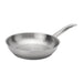 Browne ELEMENTS stainless steel fry pan, smaller size option with brushed interior and riveted handle