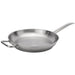 Browne ELEMENTS stainless steel fry pan, extra large size option with helper handle, alternate angled view