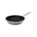 Browne ELEMENTS stainless steel non-stick Excalibur fry pan with black coated interior, smallest size option