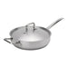 Browne ELEMENTS stainless steel saute pan with cover, long handle and helper handle, smaller size option