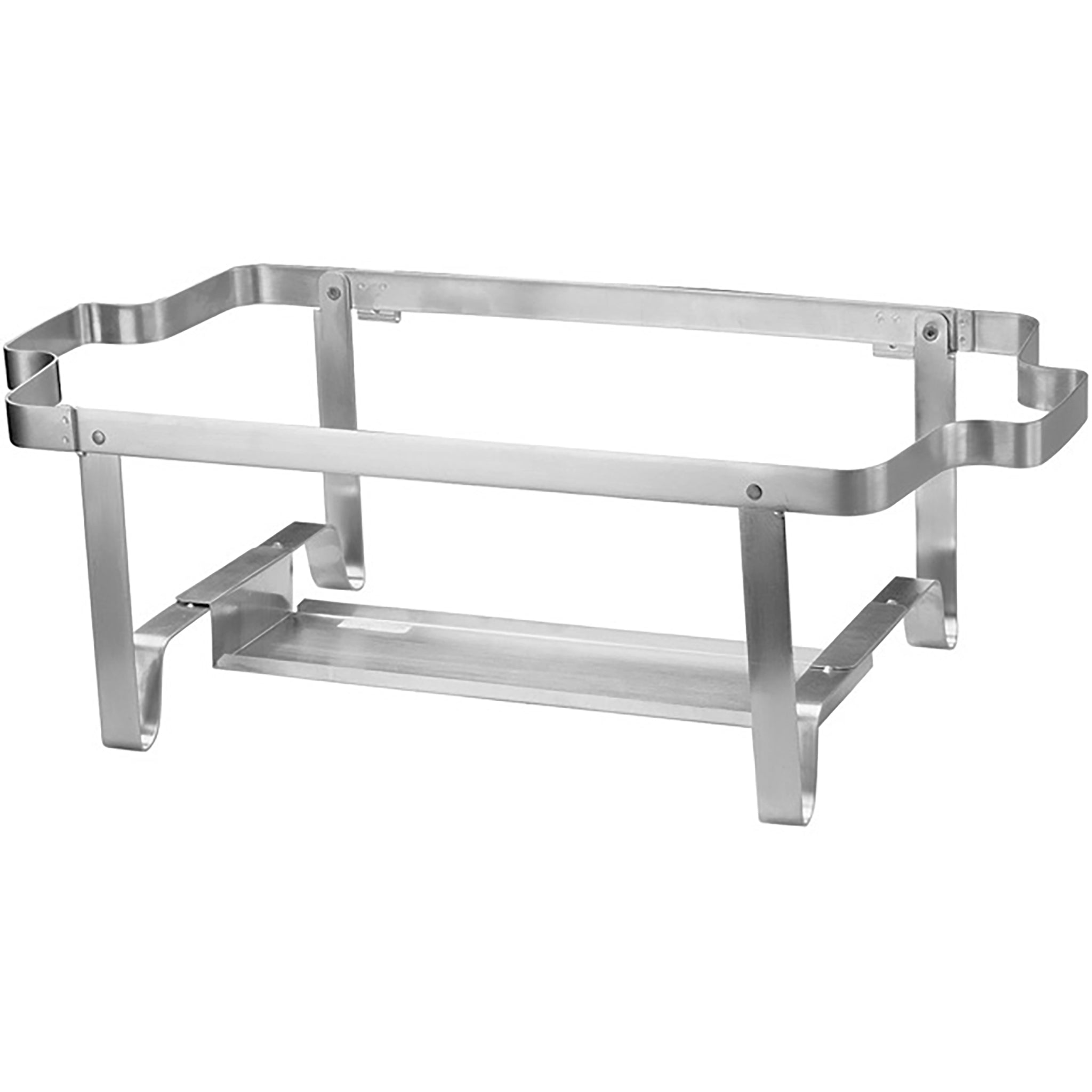 Browne Full Size 8 Quart Stainless Steel Chafer W/ Folding Stand-Phoenix Food Equipment