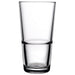 Browne GRAND-STACK 16 oz clear glass stackable cooler glass with tall tapered sides and stacking ridge, pack of 12