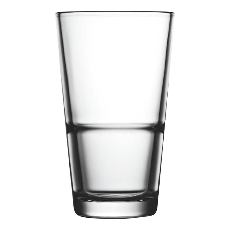 Browne GRAND-STACK clear glass stackable hi-ball glass with stacking ridge, sold in a pack of 12, first size option