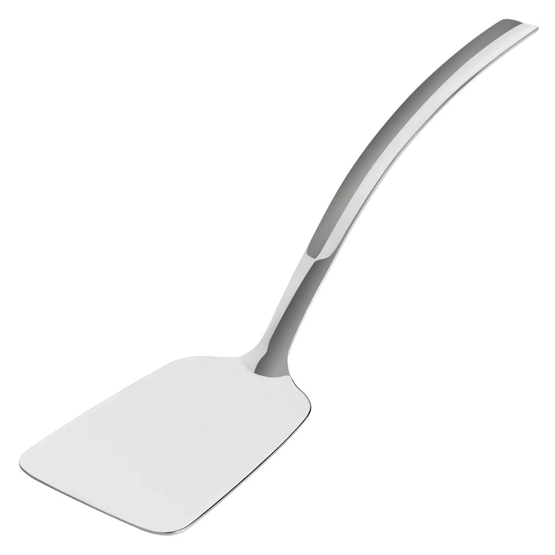 Browne HORIZON 14-inch stainless steel turner with solid square blade and long curved hollow handle