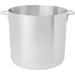 Browne heavy duty aluminum stock pot with riveted loop handles, largest size option shown