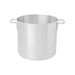 Browne heavy duty aluminum stock pot with riveted loop handles and natural finish, smaller size option