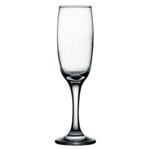 Browne IMPERIAL 7 oz clear glass champagne flute with narrow tall bowl and slim stem, sold in a pack of 12