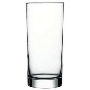 Browne ISTANBUL 16.25 oz clear glass cooler glass with tall straight sides and thick base, sold in a pack of 12