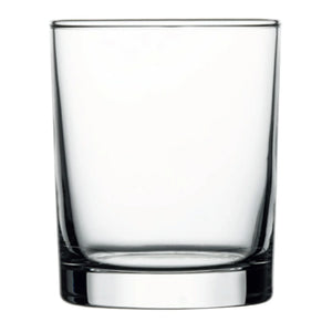 Browne ISTANBUL 8 oz clear glass rocks glass with straight sides and thick flat base, sold in a pack of 12