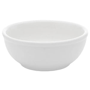 Browne PALM white porcelain cereal bowl with rolled edge and deep rounded sides, sold in a pack of 12